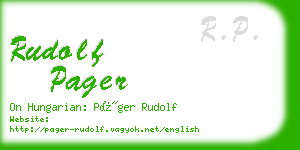 rudolf pager business card